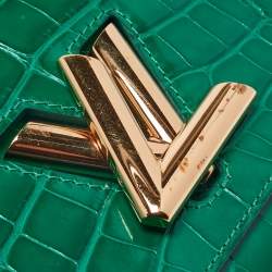 Pre Owned Louis Vuitton Green Crocodile Twist PM Bag