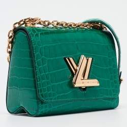 Pre Owned Louis Vuitton Green Crocodile Twist PM Bag