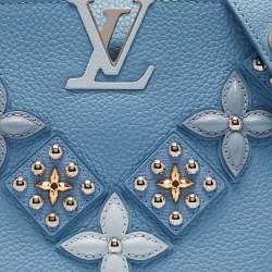 Louis Vuitton Light Blue Leather Mechanical Flower Capucines BB Bag