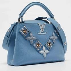 Louis Vuitton Light Blue Leather Mechanical Flower Capucines BB Bag