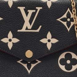 Pre Owned Louis Vuitton Black/Beige Monogram Leather Félicie Pochette