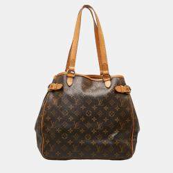 Pre Owned Louis Vuitton Brown Canvas Monogram Batignolles Vertical  Bag