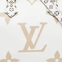 Pre Owned Louis Vuitton Kaki/Beige Monogram Giant Canvas Speedy Bandouliere 30 Bag