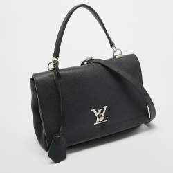Pre Owned Louis Vuitton Black Leather Lockme II Bag
