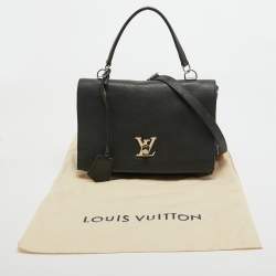 Pre Owned Louis Vuitton Black Leather Lockme II Bag
