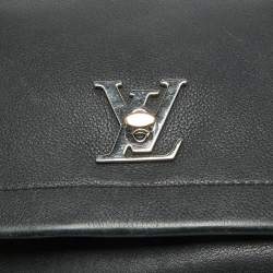 Pre Owned Louis Vuitton Black Leather Lockme II Bag