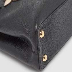 Pre Owned Louis Vuitton Black Taurillon Leather Limited Edition Applique Capucines PM Bag