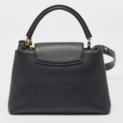 Pre Owned Louis Vuitton Black Taurillon Leather Limited Edition Applique Capucines PM Bag