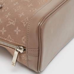 Pre Owned Louis Vuitton Taupe Monogram Satin and Leather Mini Alma Bag