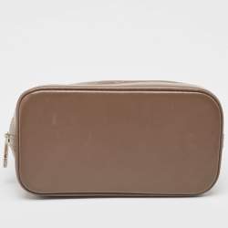 Pre Owned Louis Vuitton Taupe Monogram Satin and Leather Mini Alma Bag