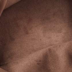 Pre Owned Louis Vuitton Taupe Monogram Satin and Leather Mini Alma Bag