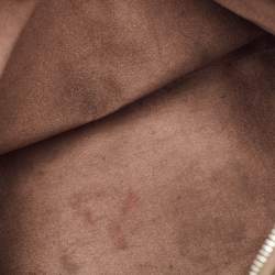 Pre Owned Louis Vuitton Taupe Monogram Satin and Leather Mini Alma Bag