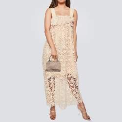 Pre Owned Louis Vuitton Taupe Monogram Satin and Leather Mini Alma Bag