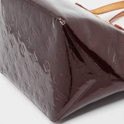 Pre Owned Louis Vuitton Amarante Monogram Vernis Bellevue PM Bag