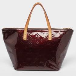 Pre Owned Louis Vuitton Amarante Monogram Vernis Bellevue PM Bag