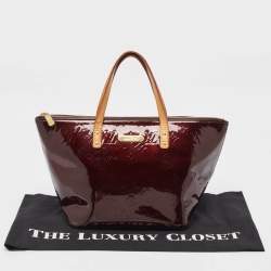 Pre Owned Louis Vuitton Amarante Monogram Vernis Bellevue PM Bag