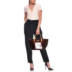 Pre Owned Louis Vuitton Amarante Monogram Vernis Bellevue PM Bag