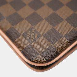 Louis Vuitton Pink Damier Ebene Canvas Double Zip Pochette bag