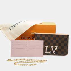 Louis Vuitton Pink Damier Ebene Canvas Double Zip Pochette bag