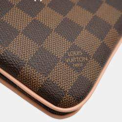 Louis Vuitton Pink Damier Ebene Canvas Double Zip Pochette bag