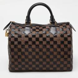 Pre Owned Louis Vuitton Damier Ebene and Sequins Paillettes Limited Edition Speedy 30 Bag