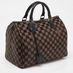 Pre Owned Louis Vuitton Damier Ebene and Sequins Paillettes Limited Edition Speedy 30 Bag