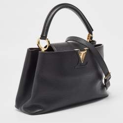 Louis Vuitton Black Leather Capucines MM Bag