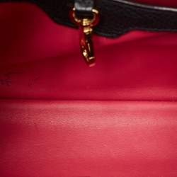 Louis Vuitton Black Leather Capucines MM Bag