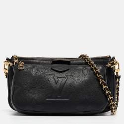 Pre Owned Louis Vuitton Black Monogram Empreinte Leather Multi-Pochette Accessoires Bag