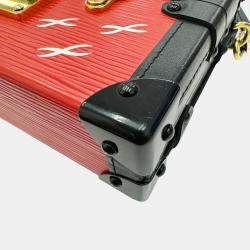 LOUIS VUITTON Red/Black Epi Petite Malle Trunk Clutch