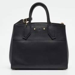 Pre Owned Louis Vuitton Black Leather City Steamer PM Bag