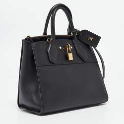 Pre Owned Louis Vuitton Black Leather City Steamer PM Bag