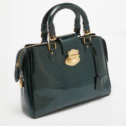 Pre Owned Louis Vuitton Blue Nuit Monogram Vernis Melrose Avenue Bag