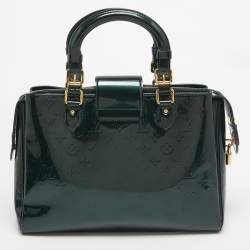 Pre Owned Louis Vuitton Blue Nuit Monogram Vernis Melrose Avenue Bag