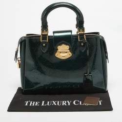 Pre Owned Louis Vuitton Blue Nuit Monogram Vernis Melrose Avenue Bag