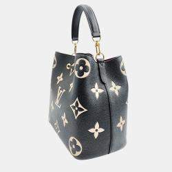 Pre Owned Louis Vuitton Black Giant Monogram Empriente Leather Neonoe MM Bucket Bag