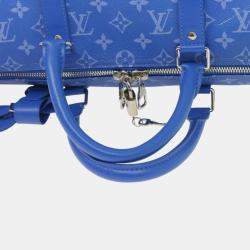 Louis Vuitton Blue Canvas 50 Keepall Bandouliere Duffel Bags