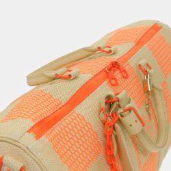 Louis Vuitton Orange Damier Woven Raffia Bandouliere Keepall 50 Duffel Bags