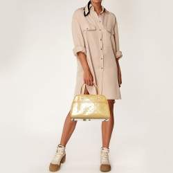 Pre Owned Louis Vuitton Beige Monogram Vernis Tompkins Square Bag