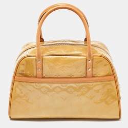 Pre Owned Louis Vuitton Beige Monogram Vernis Tompkins Square Bag