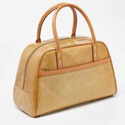 Pre Owned Louis Vuitton Beige Monogram Vernis Tompkins Square Bag