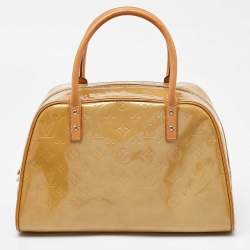 Pre Owned Louis Vuitton Beige Monogram Vernis Tompkins Square Bag