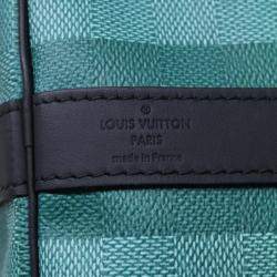 Louis Vuitton Green Damier Stripes Canvas 50 Keepall Bandouliere Duffel Bags