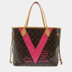 Louis Vuitton Brown Canvas V Neverfull MM tote Bag