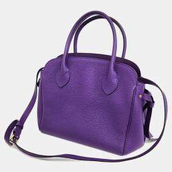 Pre Owned Louis Vuitton Purple Leather Milla PM Top Handle Bag