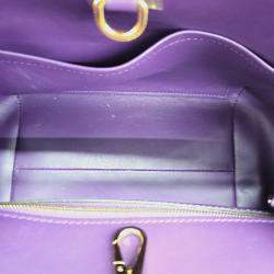 Pre Owned Louis Vuitton Purple Leather Milla PM Top Handle Bag