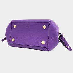 Pre Owned Louis Vuitton Purple Leather Milla PM Top Handle Bag