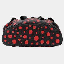 Louis Vuitton Black/Red Yayoi Kusama Painted Dots Taurillon Leather MM Christopher Backpack 