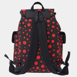 Louis Vuitton Black/Red Yayoi Kusama Painted Dots Taurillon Leather MM Christopher Backpack 