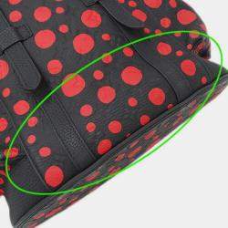 Louis Vuitton Black/Red Yayoi Kusama Painted Dots Taurillon Leather MM Christopher Backpack 